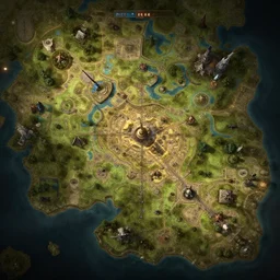 dungeons and dragons map, 4 k, global illumination, tonemapping, detailed map