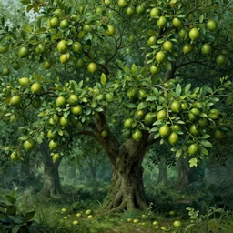 lovecraftian eldritch lime trees covered in limes by joe fenton, 8 k, highly detailed