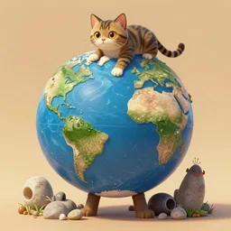 cat conquering the world and enslaving humans, digital art, trending on artstation