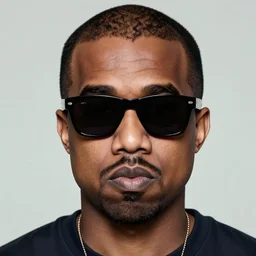 portrait of crazy kanye west with vaporwave sunglasses, symmetrical, by yoichi hatakenaka, masamune shirow, josan gonzales and dan mumford, ayami kojima, takato yamamoto, barclay shaw, karol bak, yukito kishiro