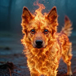 the fiery dog with big eyes!, water caustics, film still from the movie directed by denis villeneuve and david cronenberg with art direction by h. r. giger and bernie wrightson