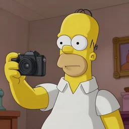 Homer Simpson stole my camera and took a selfie