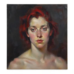 spontaneous unfinished romantic portrait under painting, beautiful juicy brush strokes, by richard schmid and sargent, dark, black and red, trending on cgsociety