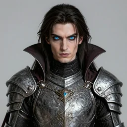 portrait of a vampire, long dark hair, bright shiny eyes, intricate ornate armored dress, castlevania, character concept art, sharp focus, octane render, unreal engine 5, highly rendered, trending on artstation, detailed linework, illustration by artgerm and wlop