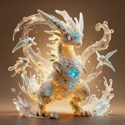 ( rock type pokemon ) creature creature in a alaska, backlit, warm tones, bioluminescent bioluminescent translucent translucent : : by michal karcz, daniel merriam, victo ngai and guillermo del toro : : ornate, dynamic, particulate, intricate, elegant, highly detailed, centered, artstation, smooth, sharp focus, octane render, 3 d