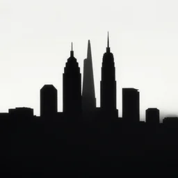 coruscant skylines 2 d silhouettes minimalism, lighting
