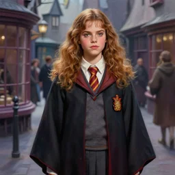 Olivia Culpo as hermione in Diagon Alley, hyperrealist digital painting by Mario Testino, Stanley Artgerm Lau, WLOP, Andrei Riabovitchev, masterpiece, trending on artstation, cgstudio