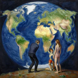 the titan has made a new world! painting by william higginson, kopera, anton fedeev, anka zhuravleva