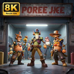 photo cartoon illustration comics manga painting of garage : 6 fantasy, digital painting, unreal engine, 8 k, volumetric lighting, contrast