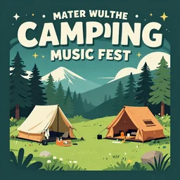 a poster design of a camping music fest