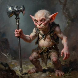 beautiful realistic fantasy painting of a goblin with metal hurlant, by pascal blanche and Frazetta and Beksinski, volumetric lighting, trending on art station, polarizer filter