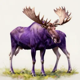 “A majestic purple moose, artwork by Michaelangelo”