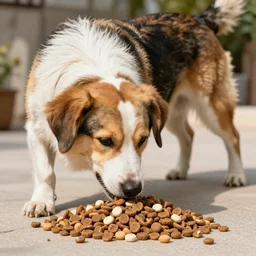 giant animal eating dog food