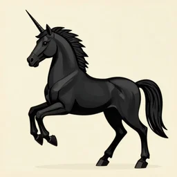 a 1980 retro photograph of a black Pegasus, classified picture