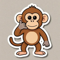 sticker monkey shows call me gesture