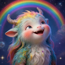 hyperrealistic close-up Renaissance psychedelic!! celestial happy pure kind! creature!! peaceful! kind spirit of nature highly detailed concept art eric zener elson peter cinematic hard rainbow lighting high angle hd 8k sharp shallow depth of field, inspired by Zdzisław Beksiński