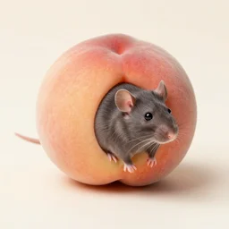A peach with a rat