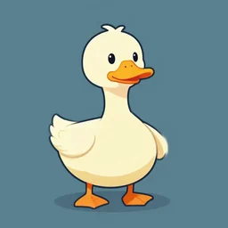 funny duck, cartoon style, vector art, high quality