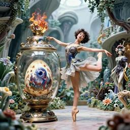 fuji gfx, 8 k, j. j abrams flare ; esoteric ultra realistic faberge in cthulhu ( 1 9 9 0 ) film still garden dance scene in frontiers in porcelain photography fashion magazine june seinen manga portrait edition, hyperrealistic real - life xenomorph obi - wan porcelain occult egg in victorian glass jar, pointe pose, eye contact, tilt shift wide shot zaha hadid background