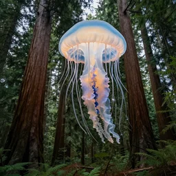 giant jellyfish among the giant sequoia trees at 2875 adanac.st vanvcouver,british columbia,canada