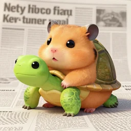 turtle - hamster hybrid, by weta, newspaper