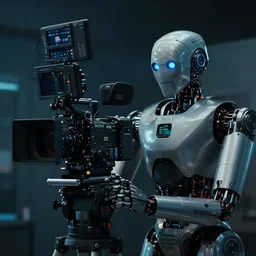 vfx film, teslabot, flat color profile low - key lighting award winning photography arri alexa cinematography, hyper real photorealistic cinematic, atmospheric cool colorgrade