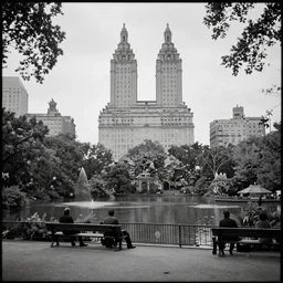 black and white photo by stieglitz of central park in new york city, 1 9 3 3