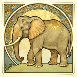 art nouveau photo of an elephant