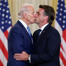 joe biden kissing Jair Bolsonaro