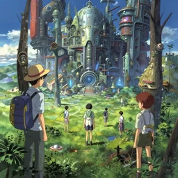 An anime movie background matte painting of a surreal alternate dimension, sci-fi, fantasy, by Makoto Shinkai, trending on Artstation, highly detailed