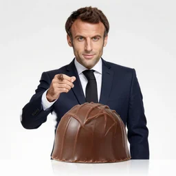 photography of emmanuel macron as a chocolatine