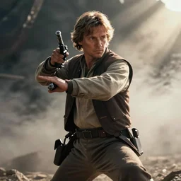 film still of luke skywalker, deep focus, action pose, glamour pose, dramatic lighting, unreal engine, mist, steve mccurry, cinematic composition, volumetric lighting