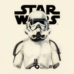a mid - century modern vintage lifelike illustration, screen printed, textured, paper texture, of star wars