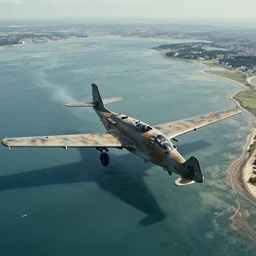 birds eye cinematic view normandy landing in the style of saving private ryan
