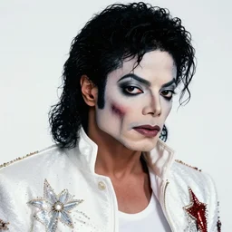 dynamic macro head portrait of beautiful michael jackson superhero zombie in white sequined jacket by cory walker and ryan ottley and jack kirby and barry windsor - smith, comic, illustration, photo real