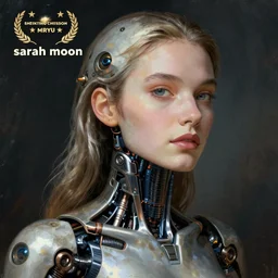 extremely detailed, intricate photo realistic portrait beautiful female android, art by sarah moon,