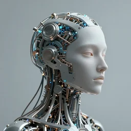 lost in the mind of a quantum god head machine dystopian surrealism