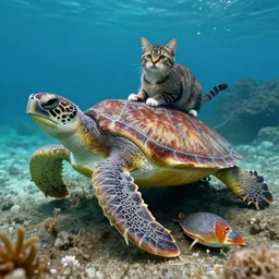 a sea turtle - cat - hybrid. animal photography,