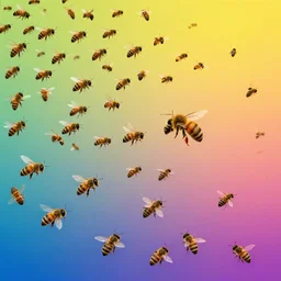 10,100 entities shapeshifting in a gradient into bees