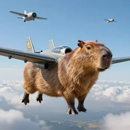 high resolution 4k Capybara b17 flying fortress hybrid, bombing, air invasion,