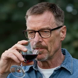a photo of walter white drinking wine, portrait, ektachrome, closeup, f / 2. 8