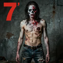 zombie inspired fashion. centerfold fashion magazine. 7 0's. hole body picture