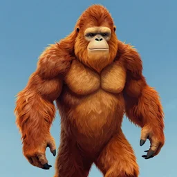 A beautiful portrait of Bigfoot, frontal, digital art by Eugene de Blaas and Ross Tran, vibrant color scheme, highly detailed, in the style of romanticism
