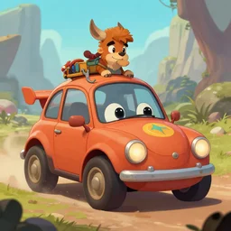a cartoon car as a dnd character fantasy art.