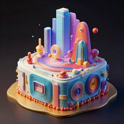 cake by artstation, deviantart, artfol, artslant artbox, cgsociety, gfxartist, artful, zatista, artpal, instagram, blendernation, frank stella, beeple, giger, kopera, zawadzki, synth - wave, hyperrealism, futurism 4 k, octane render