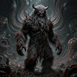 photo of terrifying boogerman, hyper detailed, flowing background, intricate, trippy, 8 k, octane render
