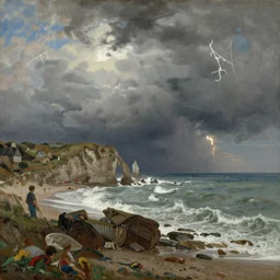 storm off the coast of normandy by eugene boudin