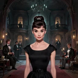 audrey hepburn in a horror novel, inside haunted mansion, various scenarios, highly detailed, digital painting, artstation, art by gaston bussiere, greg rutkowski, j. c. leyendecker