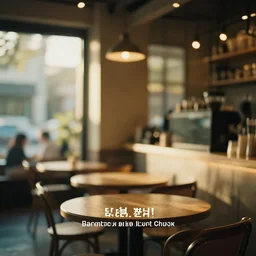 a 3 5 mm photo of a trendy cafe in the morning, bokeh, canon 5 0 mm, cinematic lighting, film, photography, golden hour, depth of field, award - winning