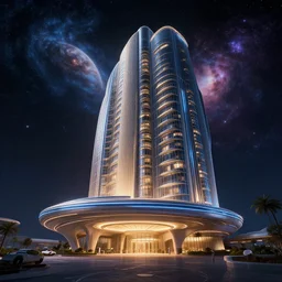 incredible, mindblowing beautiful celestial view from interstellar hotel, matte painting, artstation, cgsociety, dramatic lighting, concept art, octane render, arnold 3 d render